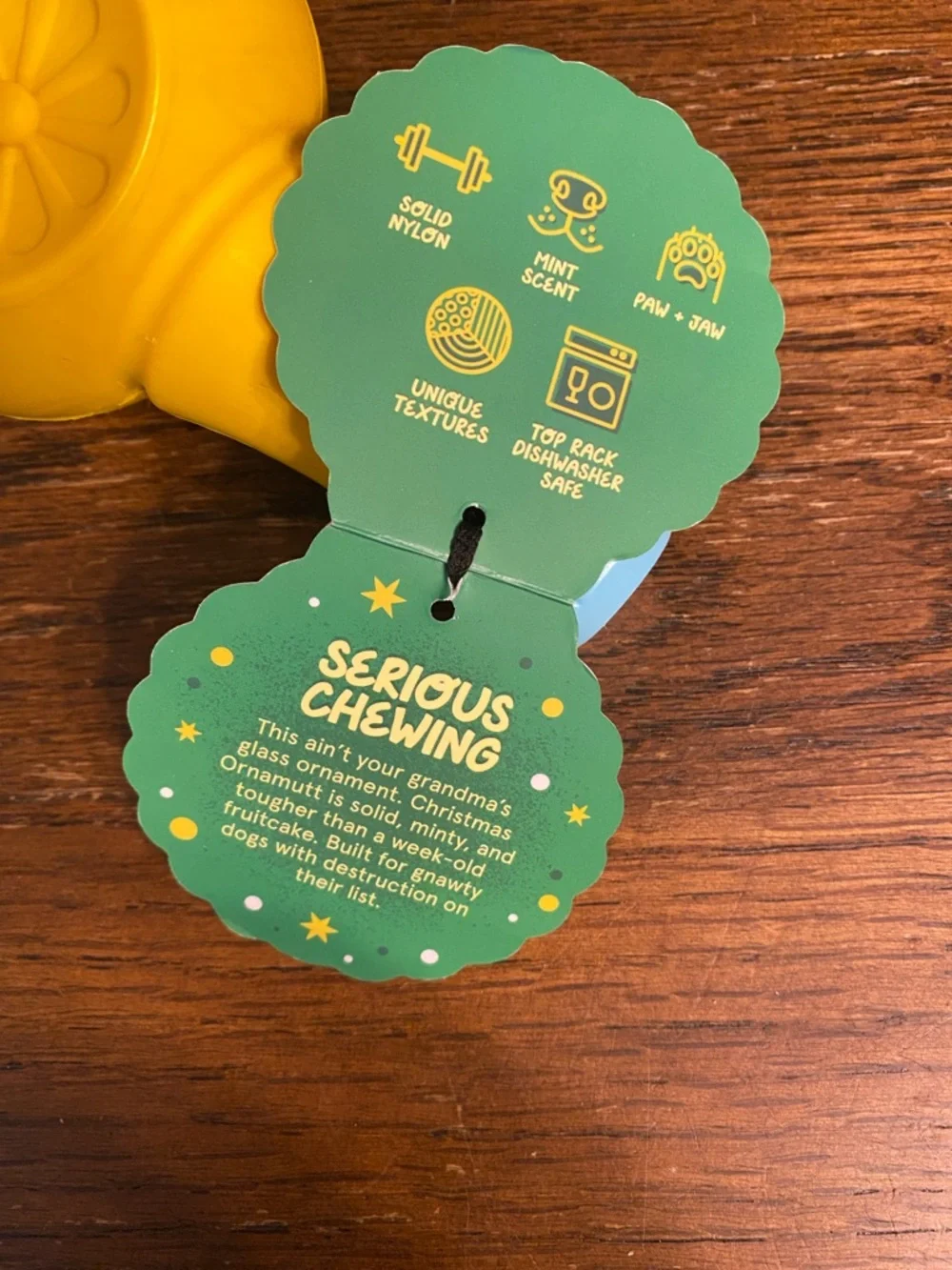 Bark Yellow Christmas Ornamutt Dog Toy